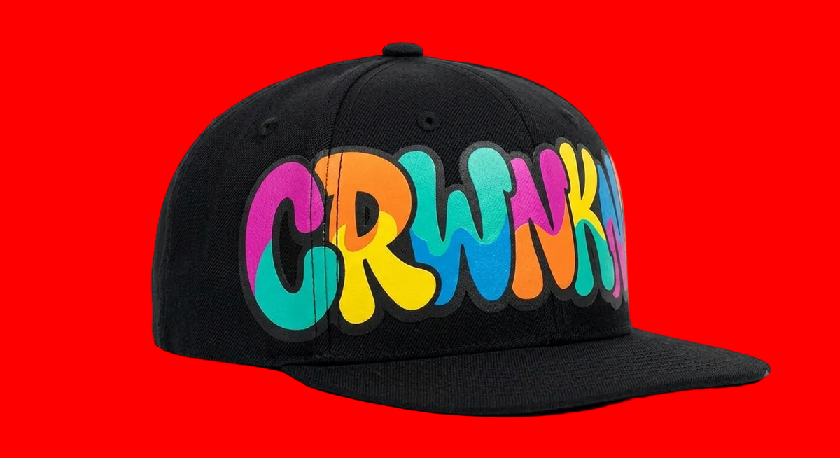 CrwnKng Graffiti Bubble Logo Snapback Cap by CRWN KNG Snapback Caps