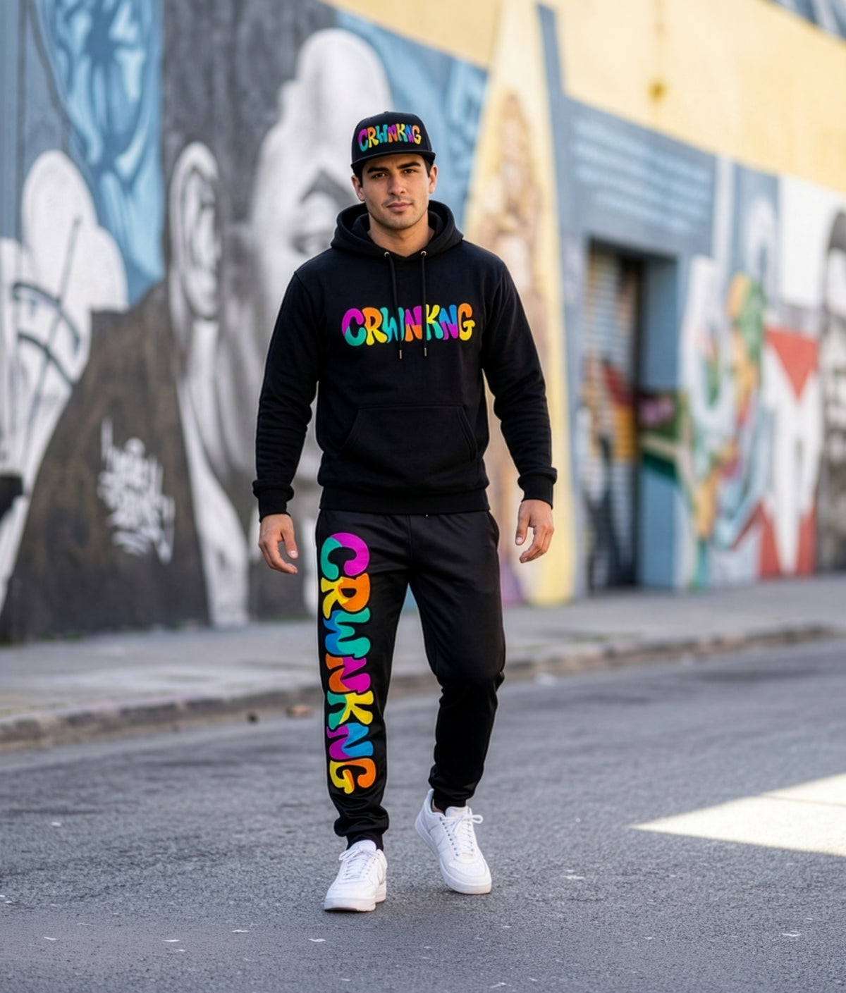 CrwnKng Graffiti Bubble Logo Combo by CRWN KNG Outfit Sets