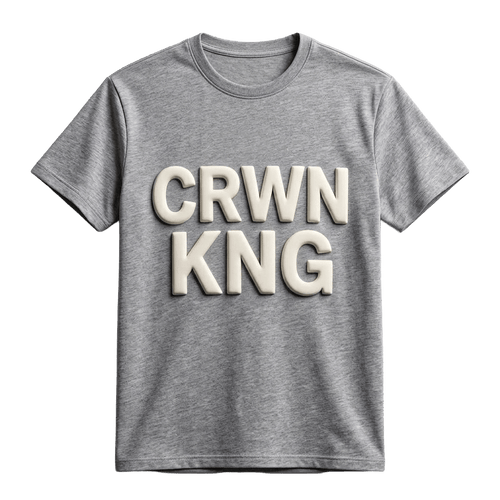 CRWN KNG" 3D Puffy Print Streetwear Tee by Crwnkng T-Shirts