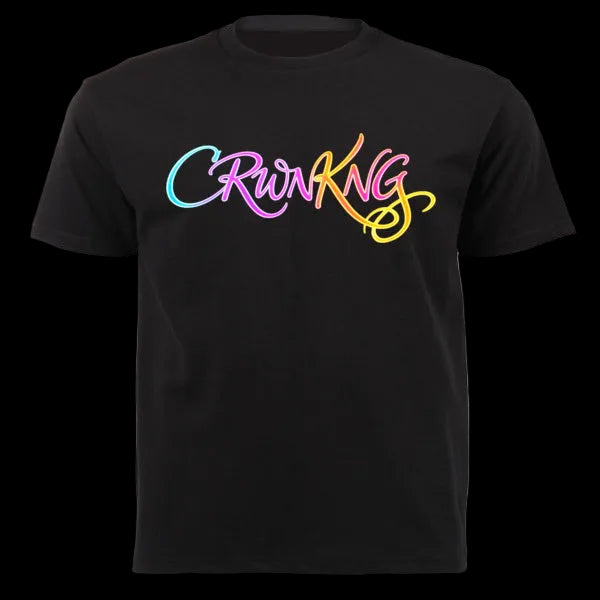 CrwnKng Signature Neon Script Heavyweight Tee (220g) by CRWN KNG T-Shirts