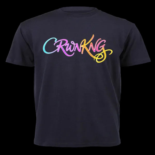 CrwnKng Signature Neon Script Heavyweight Tee (220g) by CRWN KNG T-Shirts